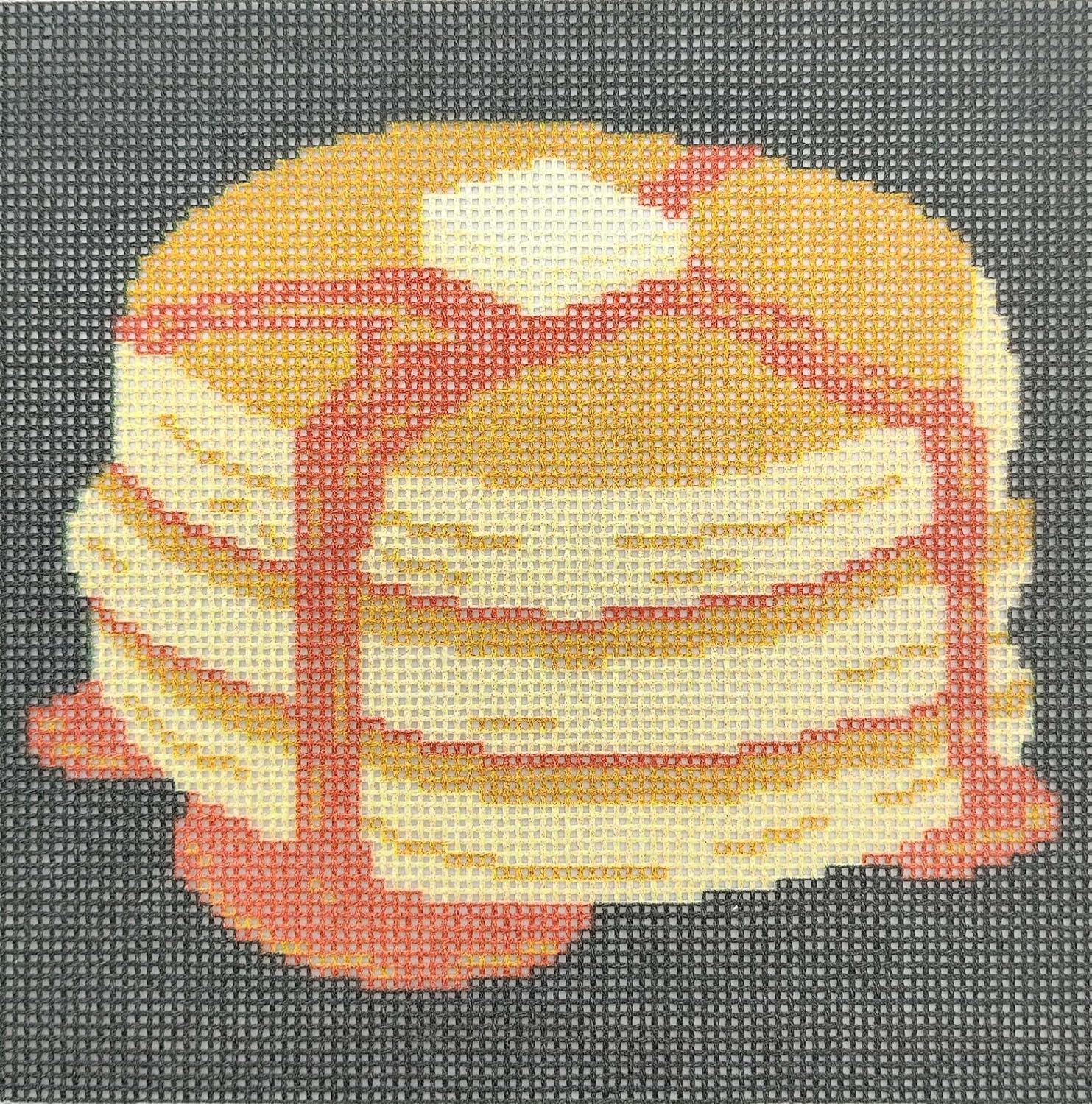 Howie's Needlepoint Needlepoint Canvas, 18CT Embroidery Stamped Patterns for Beginners or Advance, Printed Canvas(Pink Peppermint,4x4inch)