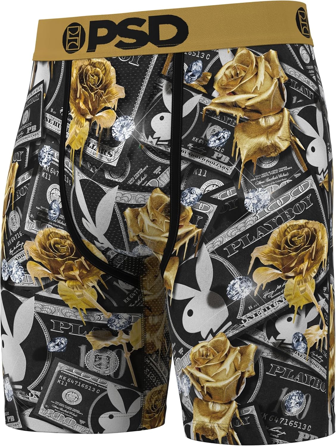 PSD Men's Playboy Bunny Boxer Briefs, Breathable Men's Underwear, Moisture-Wicking Fabric