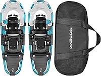 Retrospec Drifter Snowshoes Men Women - Lightweight Aluminum Frame, Double Ratchet Bindings, Heel Lifts, Carry Bag for All-Terrain Hiking