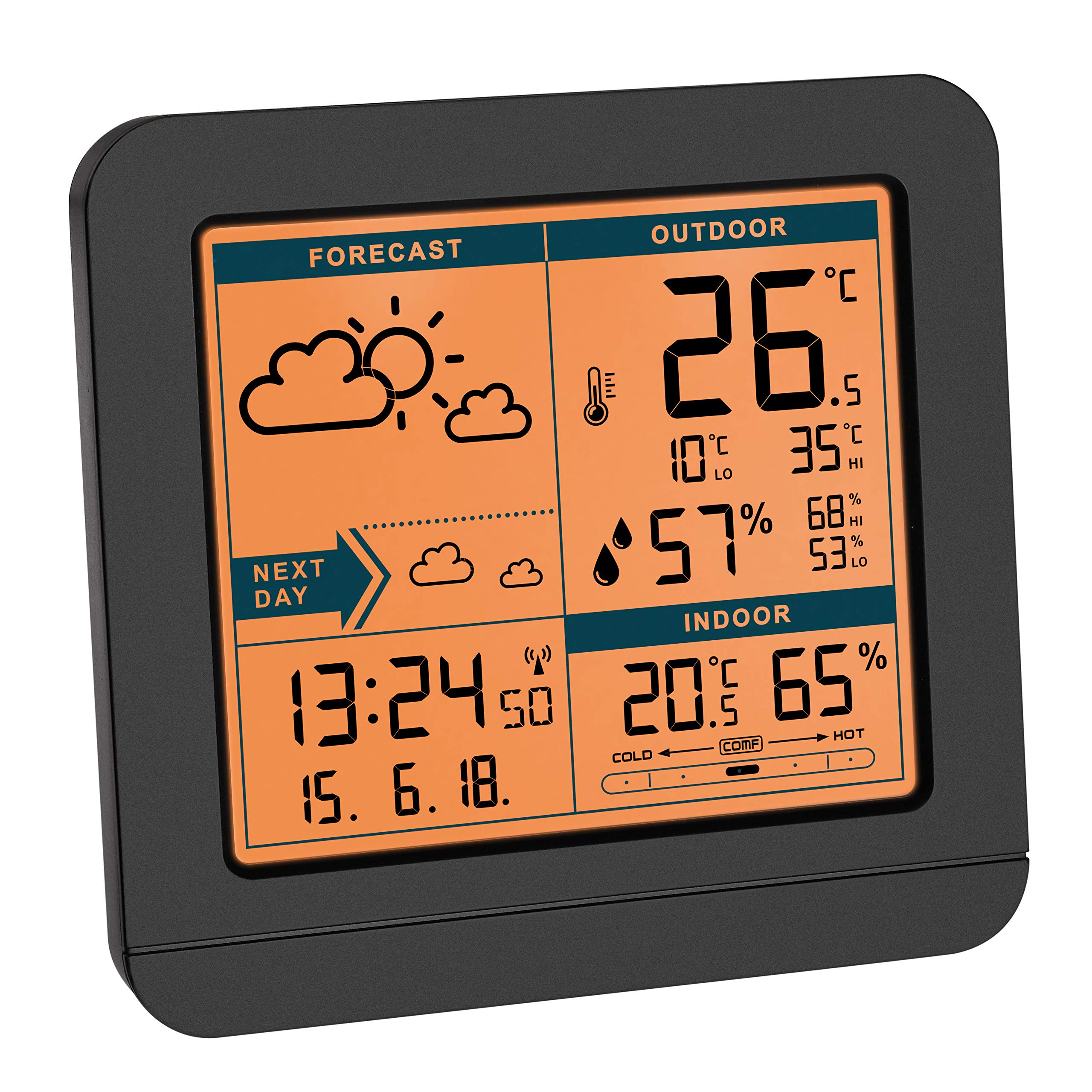 TFA Dostmann Sky Estación meteorológica inalámbrica, Negro, (L) 123 x (B) 52 x (H) 117 mm
