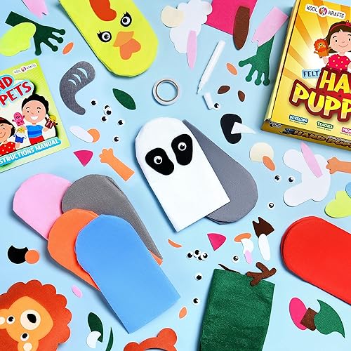 Miniatura 7 de Kit de marionetas de mano  Haz tus propios títeres de animales  10 marionetas de fieltro  Instrucciones sencillas paso a paso  Manualidades de arte,