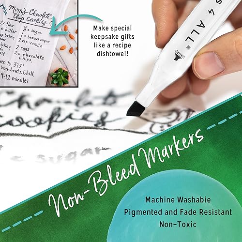 Miniatura 3 de Crafts 4 ALL Marcador permanente, marcador en tela sin sangrado, de dos puntas, paquete de 2 unidades