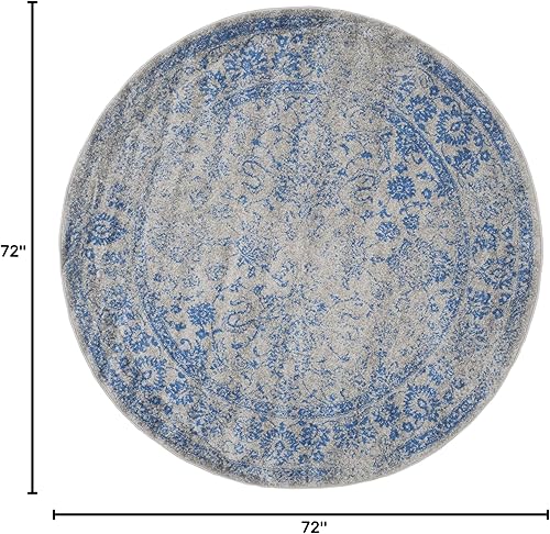 Miniatura 313 de Safavieh colección Adirondack - Alfombra de área, 6 x 9 pies, gris y azul, diseño oriental desgastado, no desprende pelusa, fácil cuidado, ideal