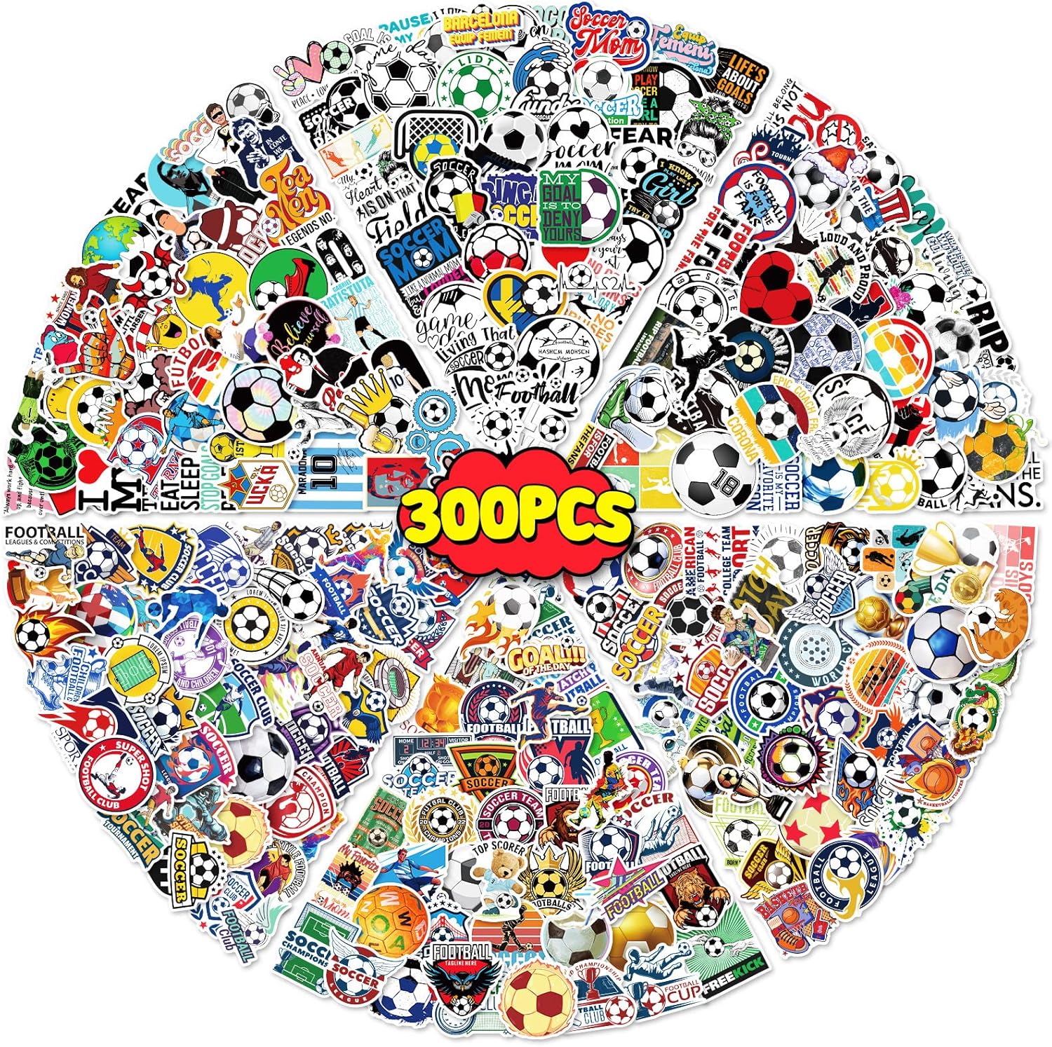 Amazon.com: Educatgame 300Pcs Soccer Stickers,Sports Stickers for ...