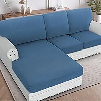Vista 184 de H.VERSAILTEX 2025 New Sectional Couch Covers 8 Pieces Stretch Sofa Covers for Sectional Sofa Set Separate L Shaped Couch Cover for Both Left/Right