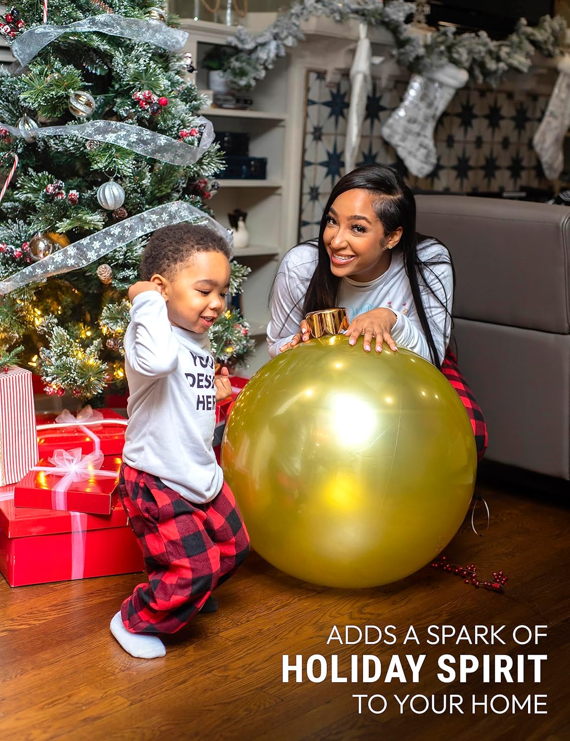 Inflatable Oversized Ornaments Jumbo Christmas Balls 15 18 25 or 30 inches Holiday Decorations Indoor Outdoor