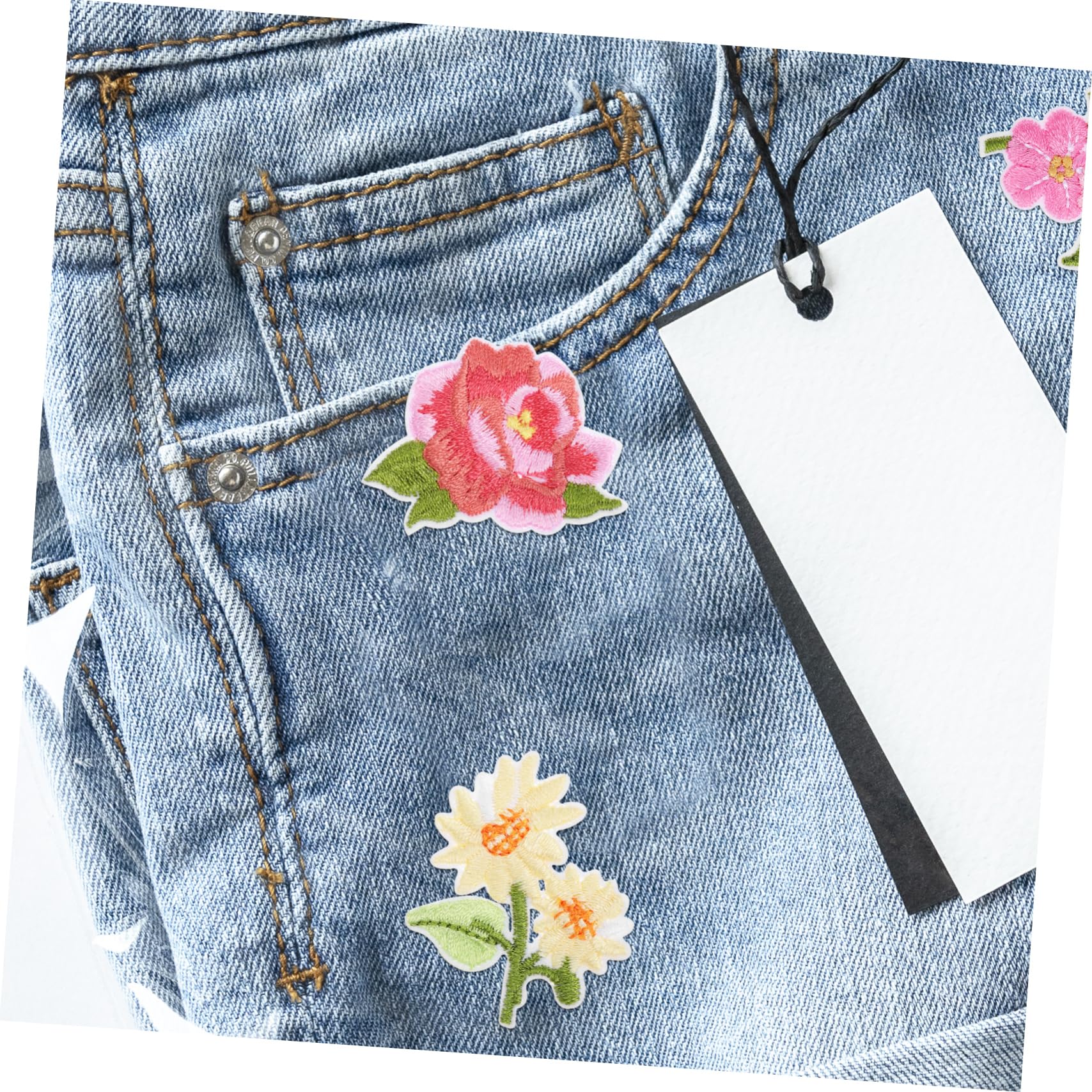 STOBOK 70piezas Parches De Flores Bordadas Para Ropa Apliques Termoadhesivos Para Jeans Chaquetas Sombreros y Zapatos Reparación y