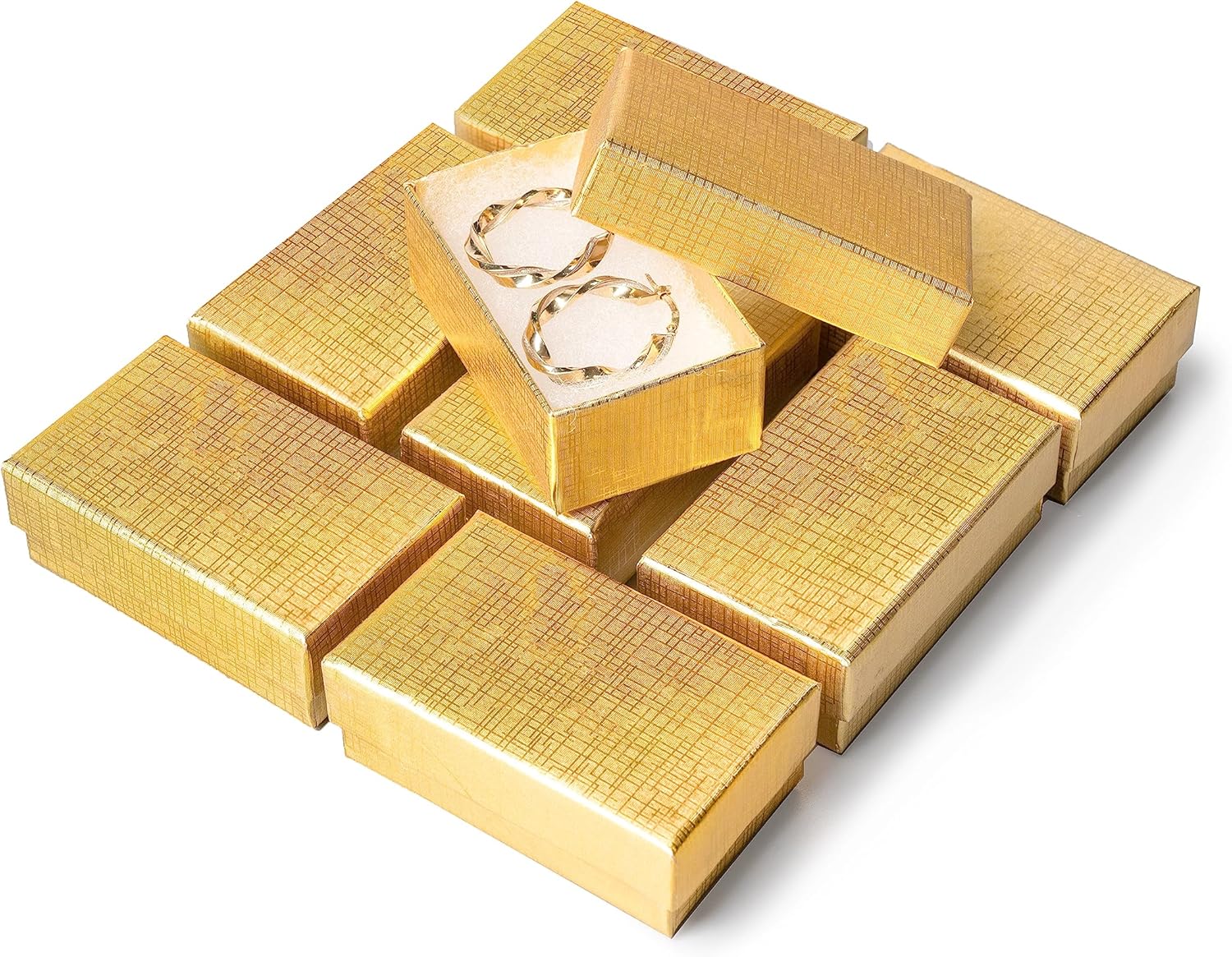 Prestige & Fancy Cardboard Jewelry Boxes 50 Pack, 2.55 x 1.