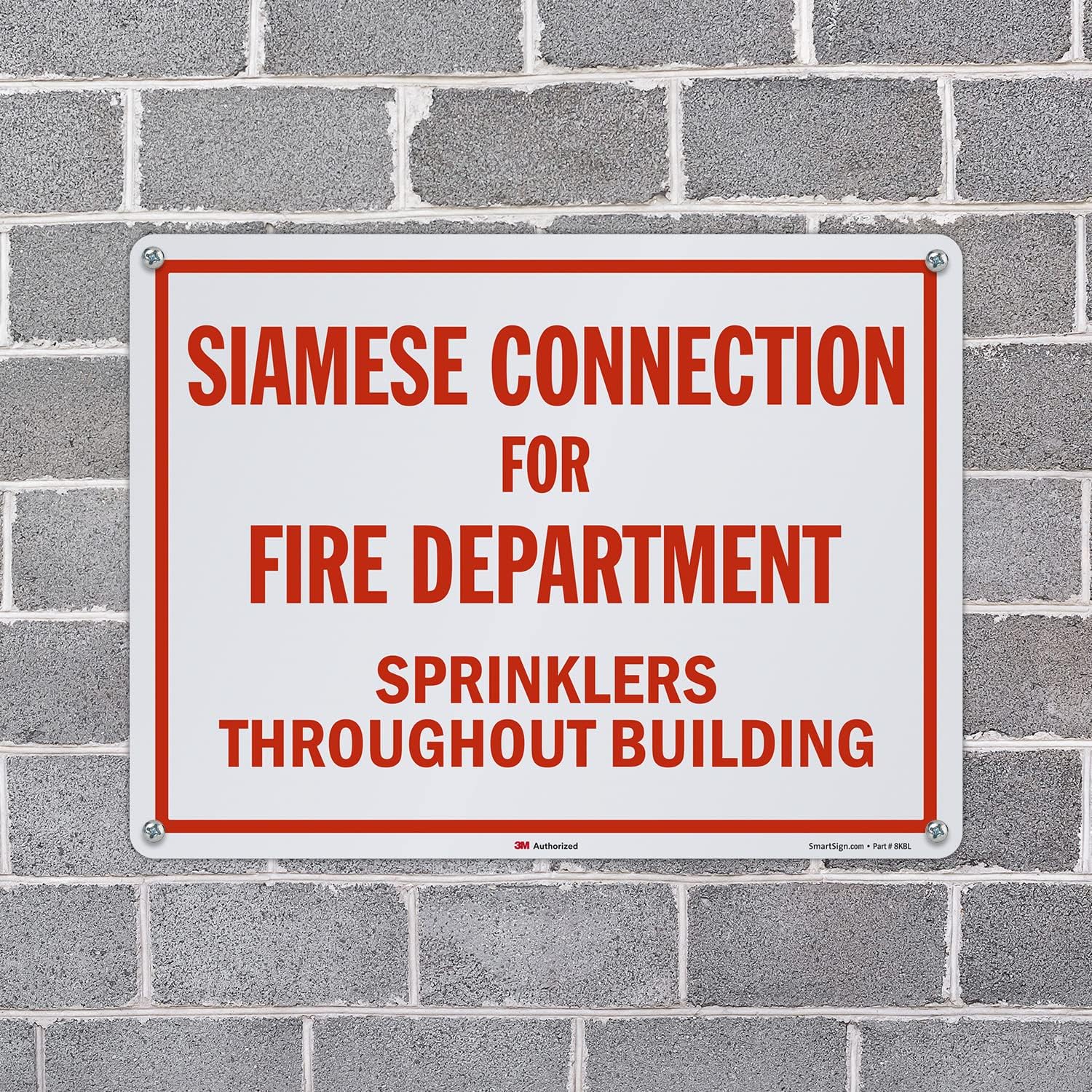 SmartSign "Siamese Connection For Fire Department" Sign | 18" x 24" 3M Engineer Grade Reflective Aluminum