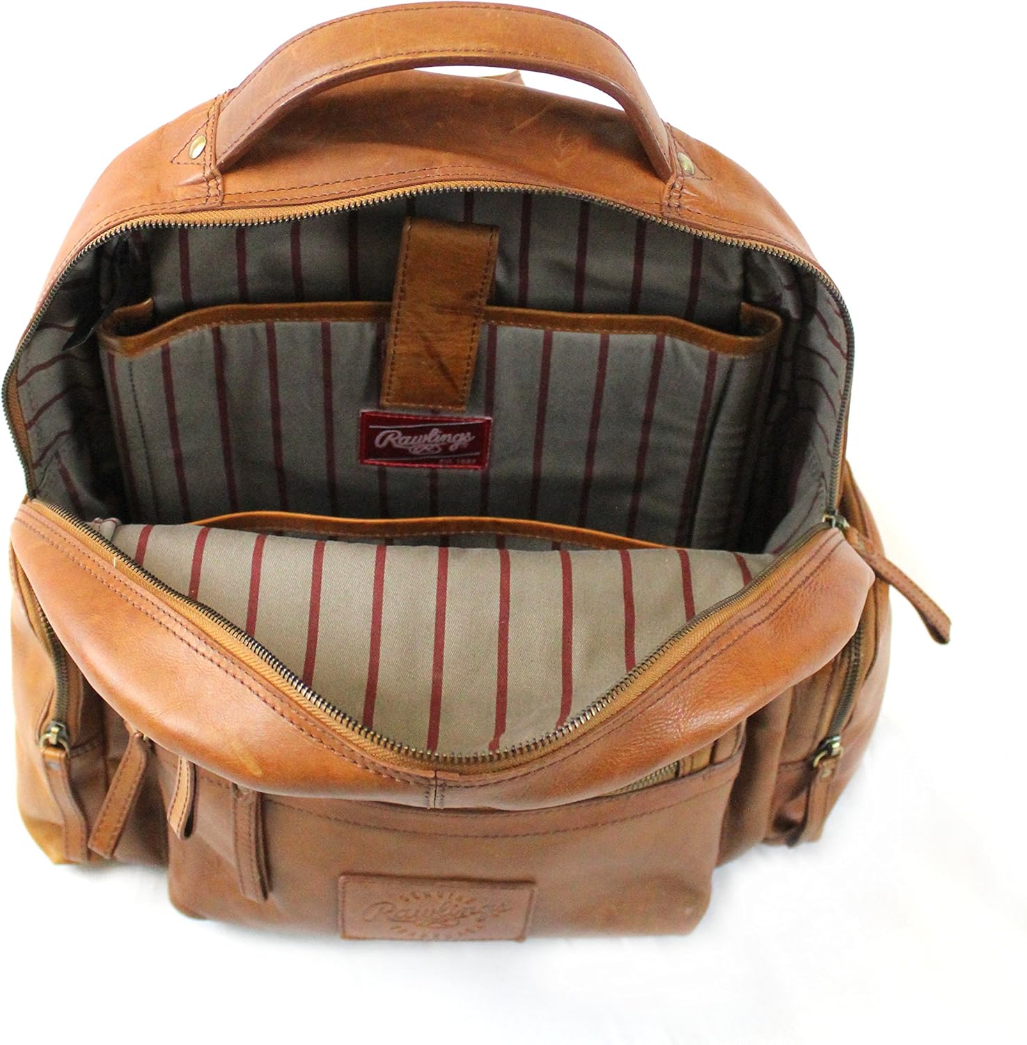 rawlings rugged leather backpack