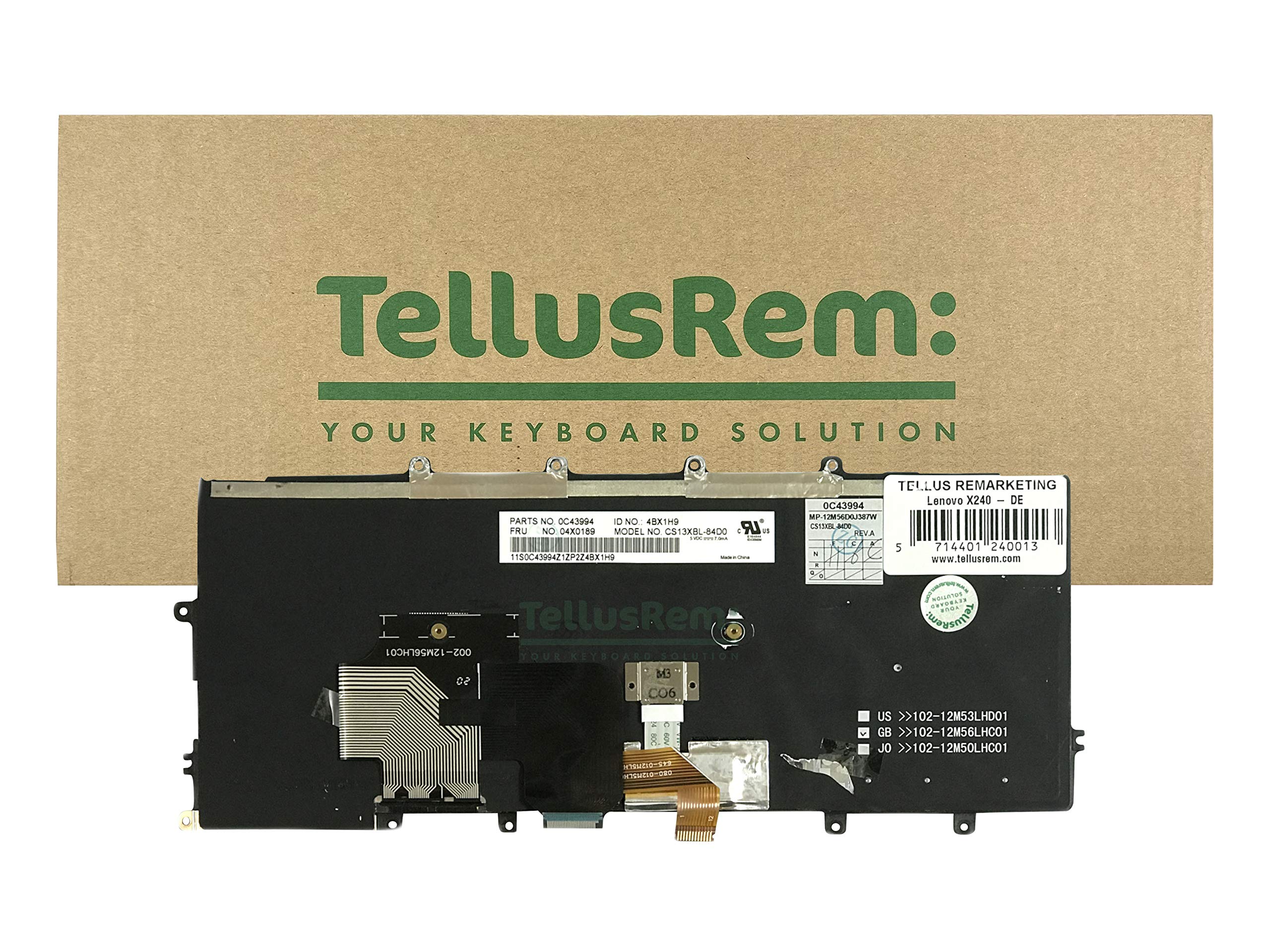 Teclado de respuesto Alemán retroiluminado para Lenovo Thinkpad X230s X240 X240S X240I X250 X260 X270