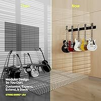 Vista 2 de String Swing Estante de pared para guitarra, soporte de pared para guitarra múltiple, organizador de guitarra para guitarras acústicas y eléctricas