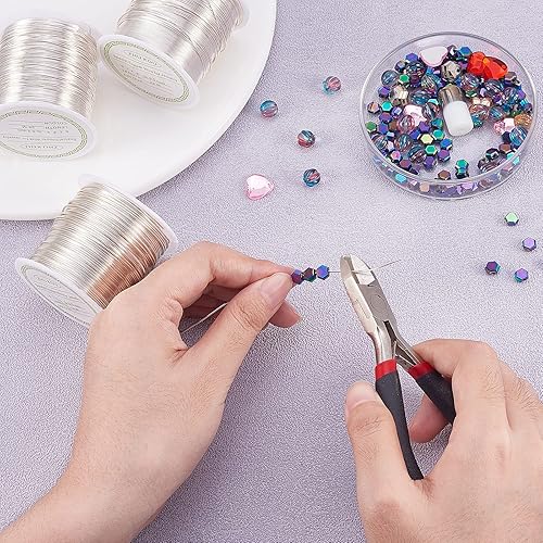 Vista 20 de Airssory Alambre de cuentas de metal de cobre de calibre 0.016 in/26, chapado de larga duración para envolver lazos torcidos, fabricación de joyas