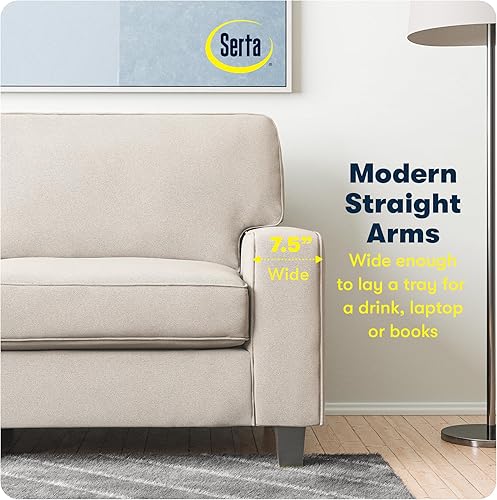 Miniatura 449 de Serta Palisades Sofás Tapizados para Sala, Sofá de Diseño Moderno, Tela, gris (Glacial Gray) gris (Glacial Gray),Beige,Marrón,Alforfón Beige,Marrón