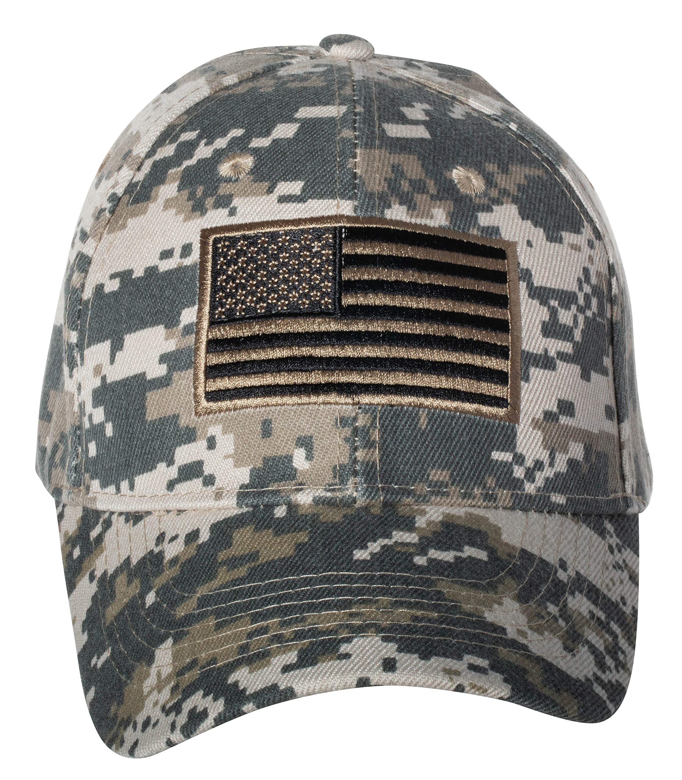 United States Flag Digital Camo Embroidered Baseball Cap