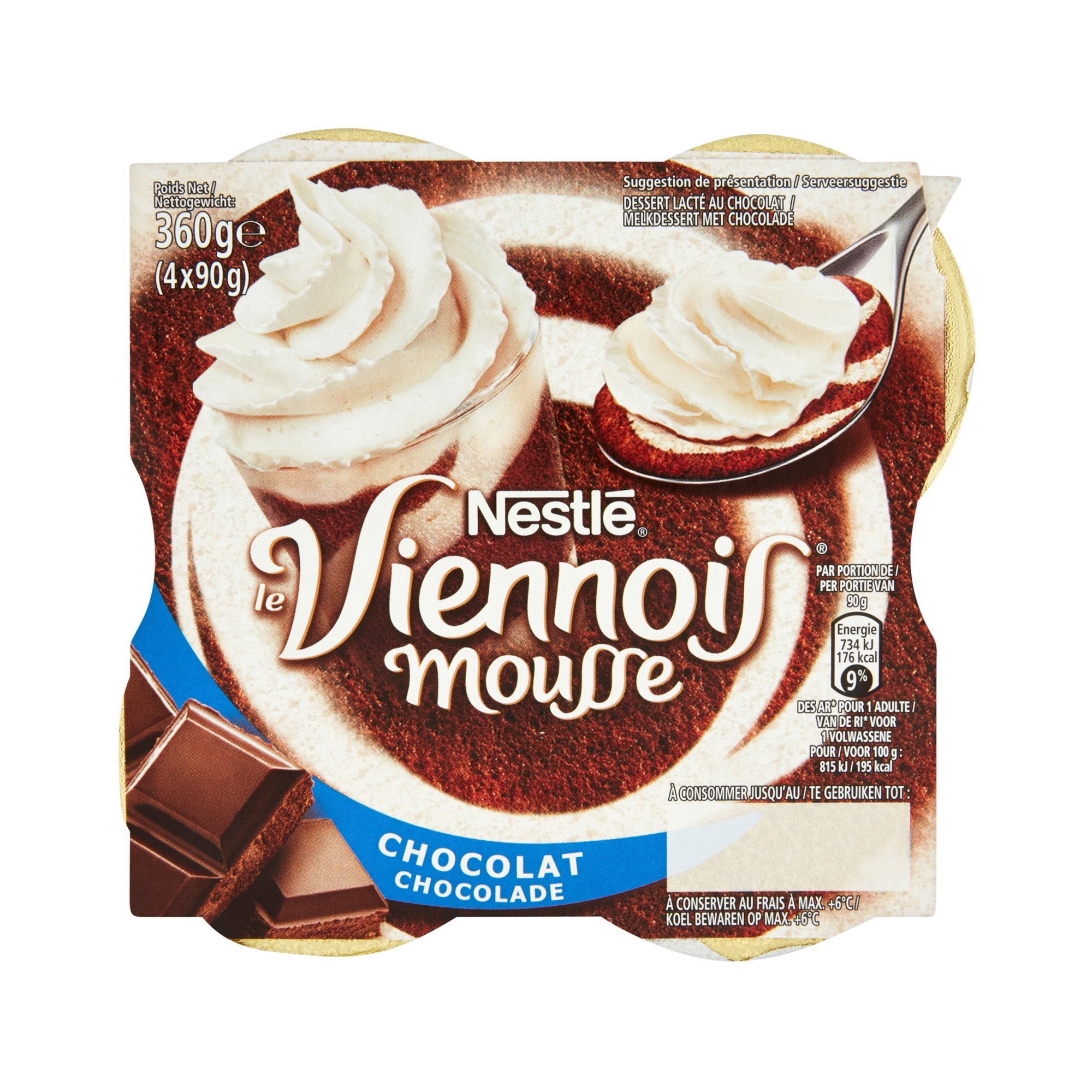 Le Viennois Mousse Chocolat 4 x 90g