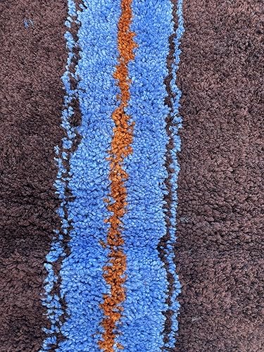 Miniatura 4 de Alfombra en forma de tabla de surf marrón y azul de 44 pulgadas, lavable a máquina