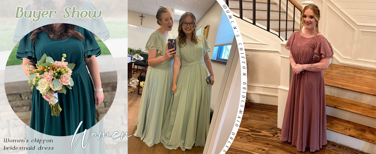 Watch Modest Chiffon Bridesmaid Dresses with Sleeves on Amazon Live