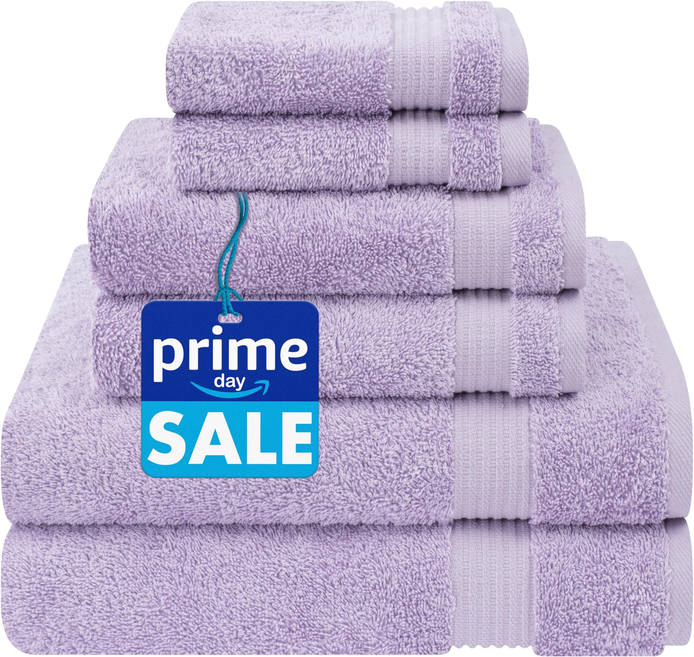 Cotton Paradise 6 Piece Towel Set, 100% Cotton Soft Absorbent Turkish Towels for Bathroom, 2 Bath Towels 2 Hand Towels 2 Washcloths, Lilac Towel Set