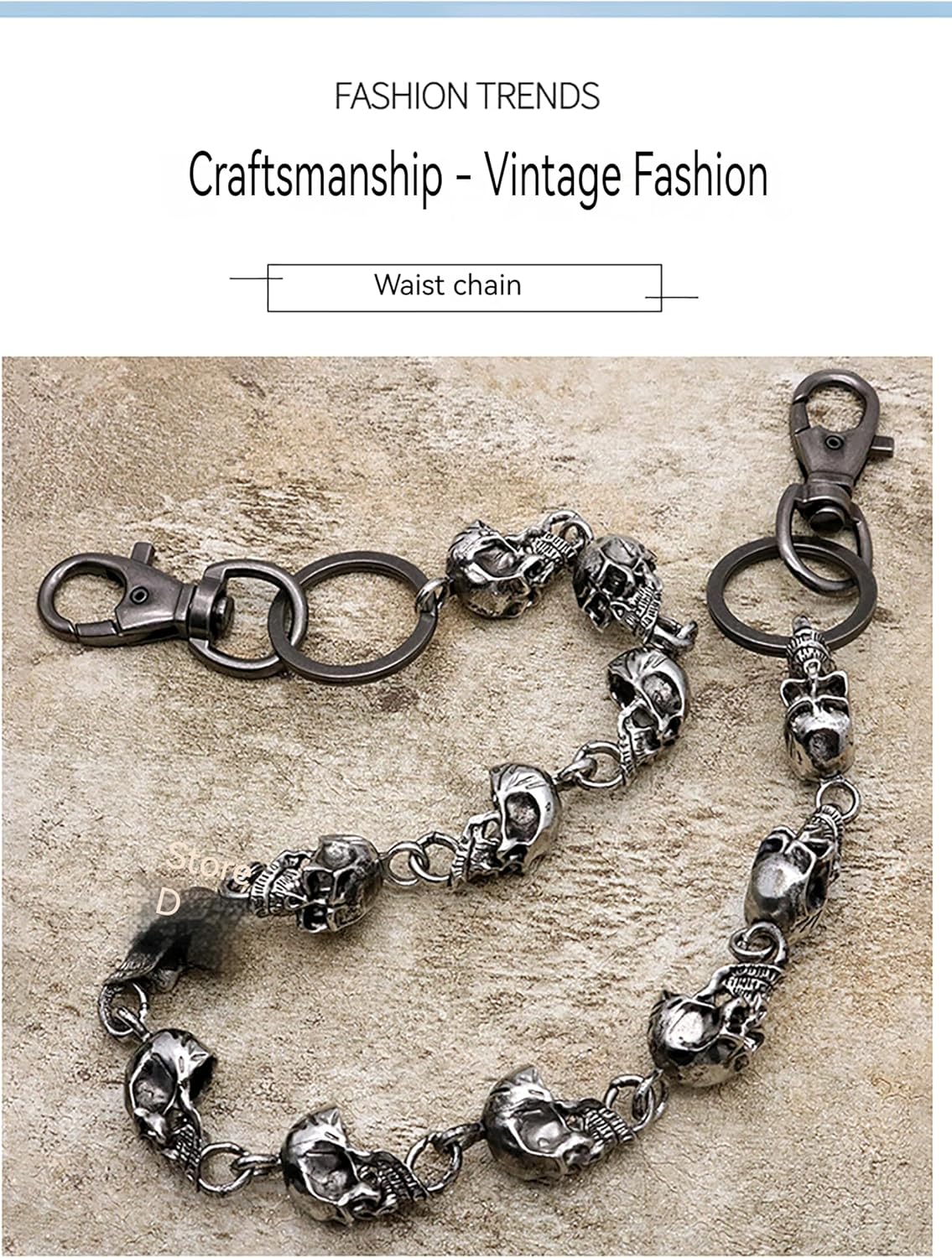 Pants chain for men Wallet Chain Men's Biker Belt Keychain, Heavy Duty Punk Jeans Chain
