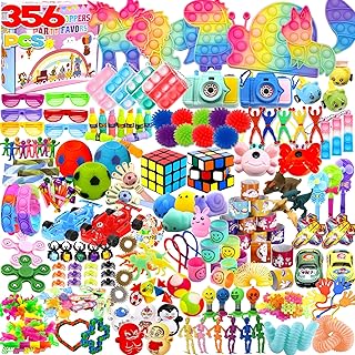 356 PCS Party Favors for Kids, Fidget Toys Pack,Easter Basket Stuffer for Kids, Birthday Gift Toys, Stocking Stuffers, Christmas Gifts, Easter Gifys Party Toys Assortment, Treasure Box Birthday Party, Goodie Bag Stuffers for Kids, Carnival Prizes, Pinata Filler Stuffers Toys for Classroom