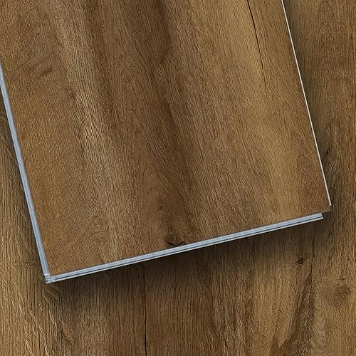 SPC Click Lock Luxury Vinyl Flooring Plank | 21.4 Sq.Ft | Thick 5 mm | Wood Floating LVP Floor Tile| 100% Waterproof |Rigid Core|Use for Indoor/Commercial/Office | (Oak-3)
