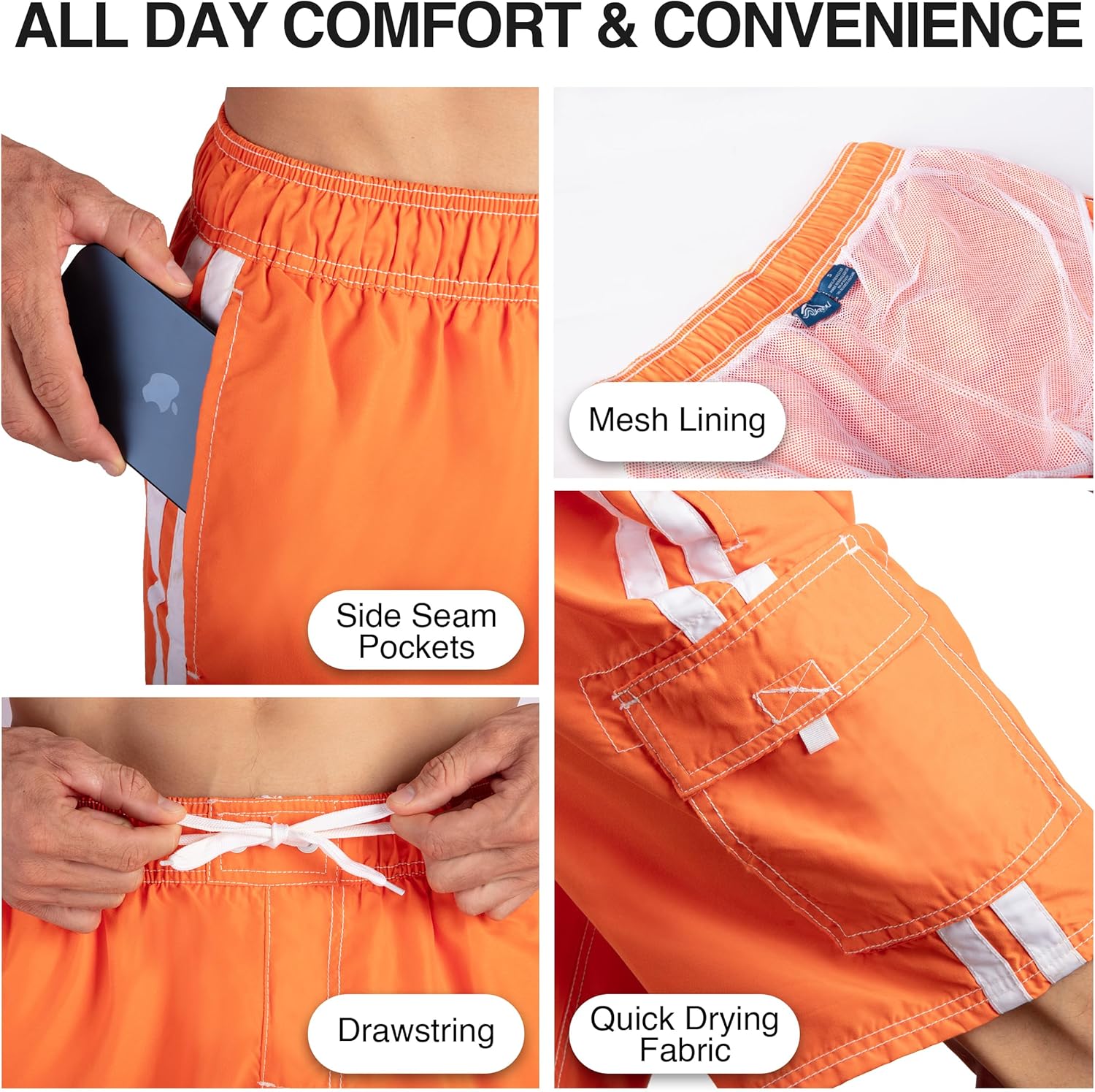 Kanu Surf Mens Barracuda Swim Trunks (Regular & Extended Sizes) - Image 4