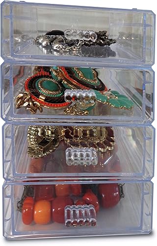 Miniatura 2 de Essentials Cajón organizador apilable de acrílico transparente moderno para maquillaje, joyas, suministros de álbumes de recortes, bobinas,
