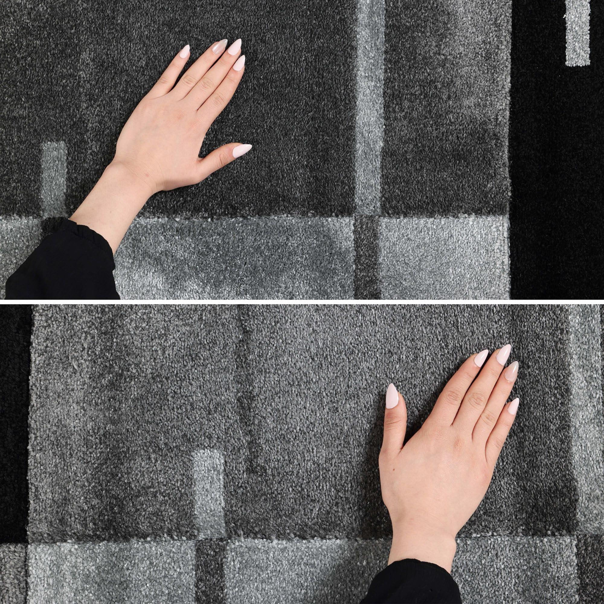 Carpetsale24 Tappeto per Soggiorno 80 x 150 cm Grigio- Design Moderno Tappeto Rettangolare a Pelo Corto per Cucina, Sala da Pranzo e Camera da Letto, Morbido e Facile da Pulire