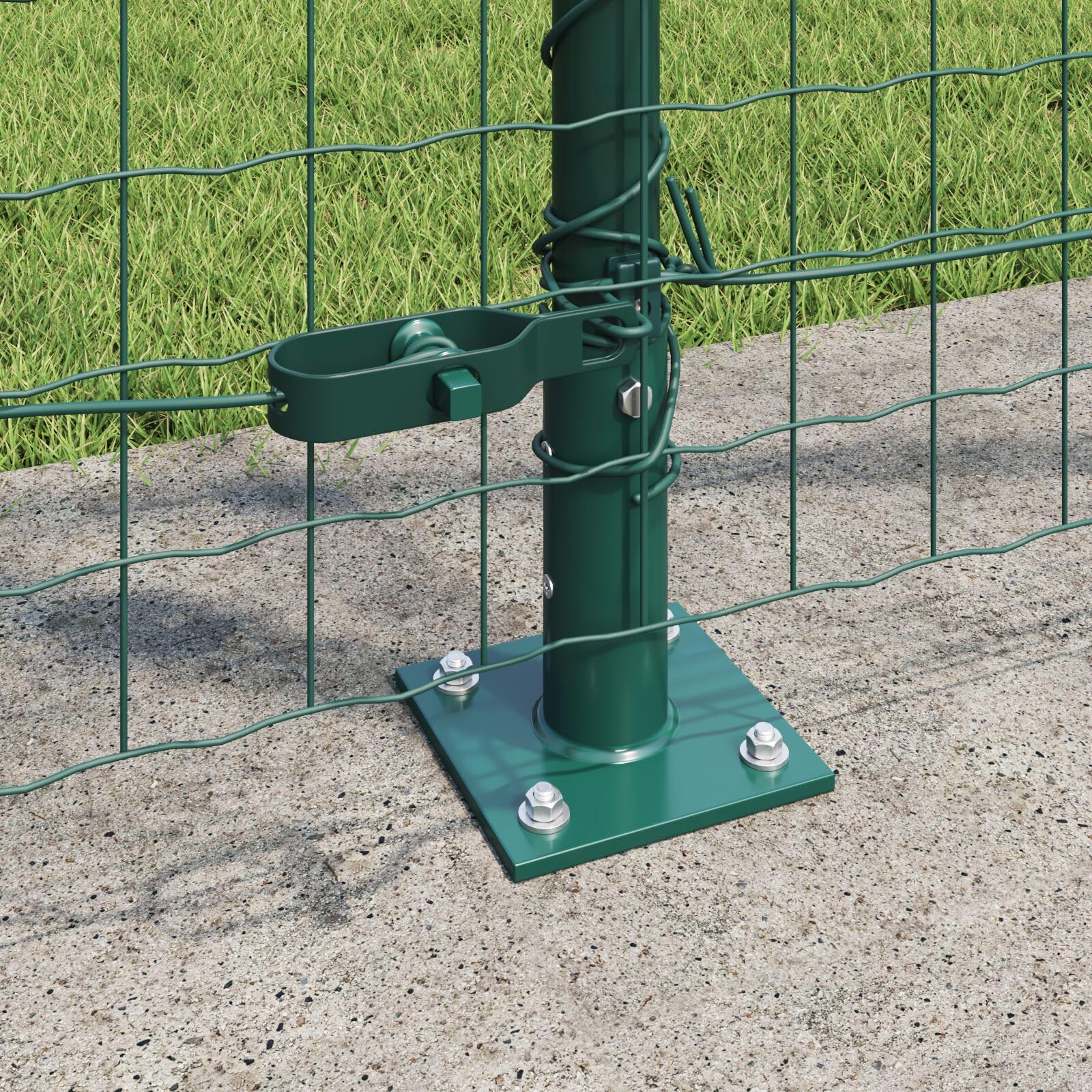Gecheer Poste de Cerca Set de 52 Verde Concreto 3.2 x 3.2 x 78.5 cm,Estacas de jardín Postes de Cerca Valla jardín Barreras Exteriores