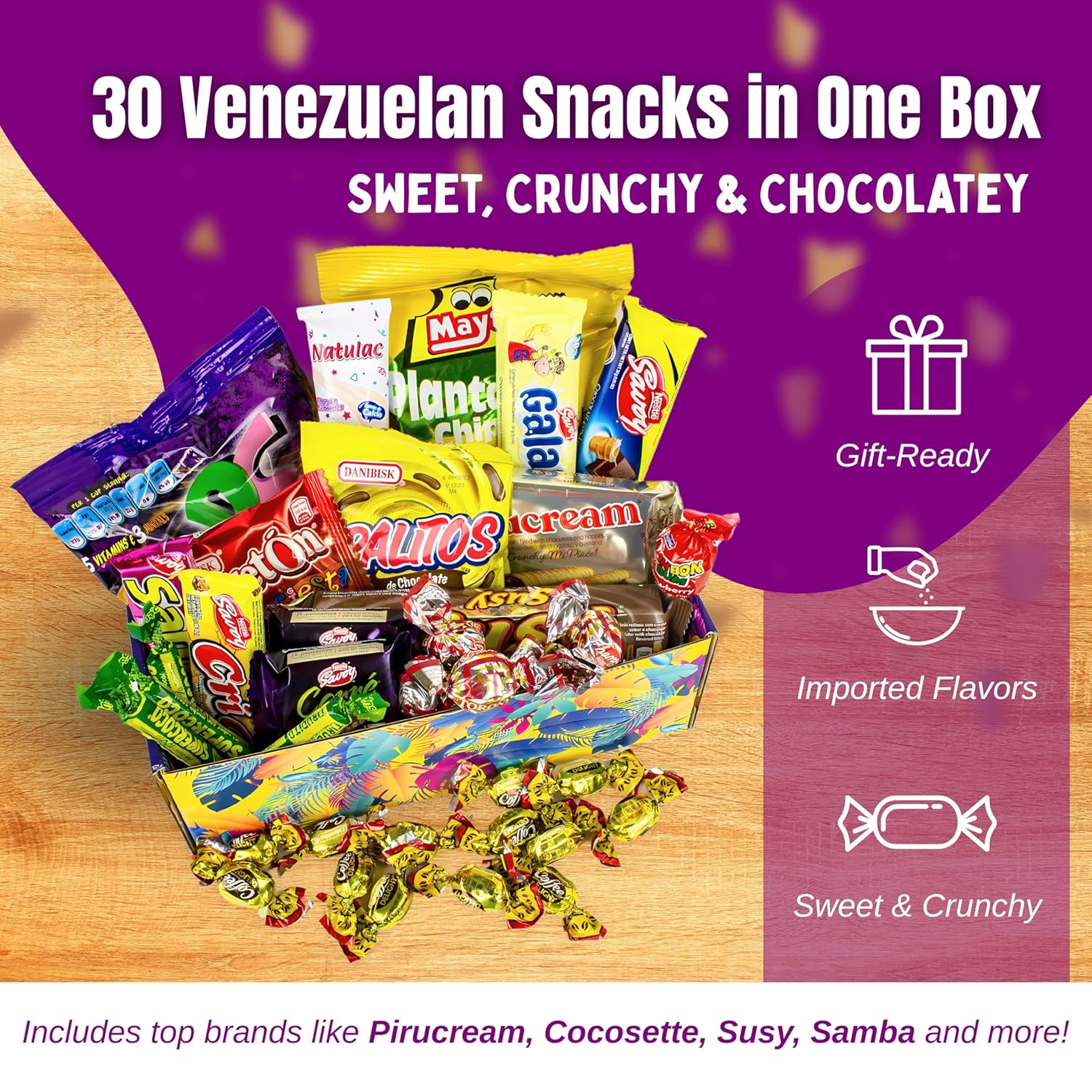 Venezuelan Candy Box Variety Pack – Authentic Sweets & Snacks with Pirucream & Cocosette | Classic