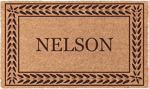 Miniatura 13 de COCO MATS 'N MORE Felpudo de coco personalizado con bordes de corazones florecientes marrones, 18 x 30 pulgadas, con respaldo de vinilo, tapetes