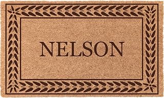 COCO MATS N MORE personalized leafy vines coir mat