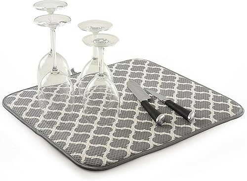 Miniatura 5 de Norpro Tapete de secado de platos de microfibra de 18 x 16 pulgadas, enrejado