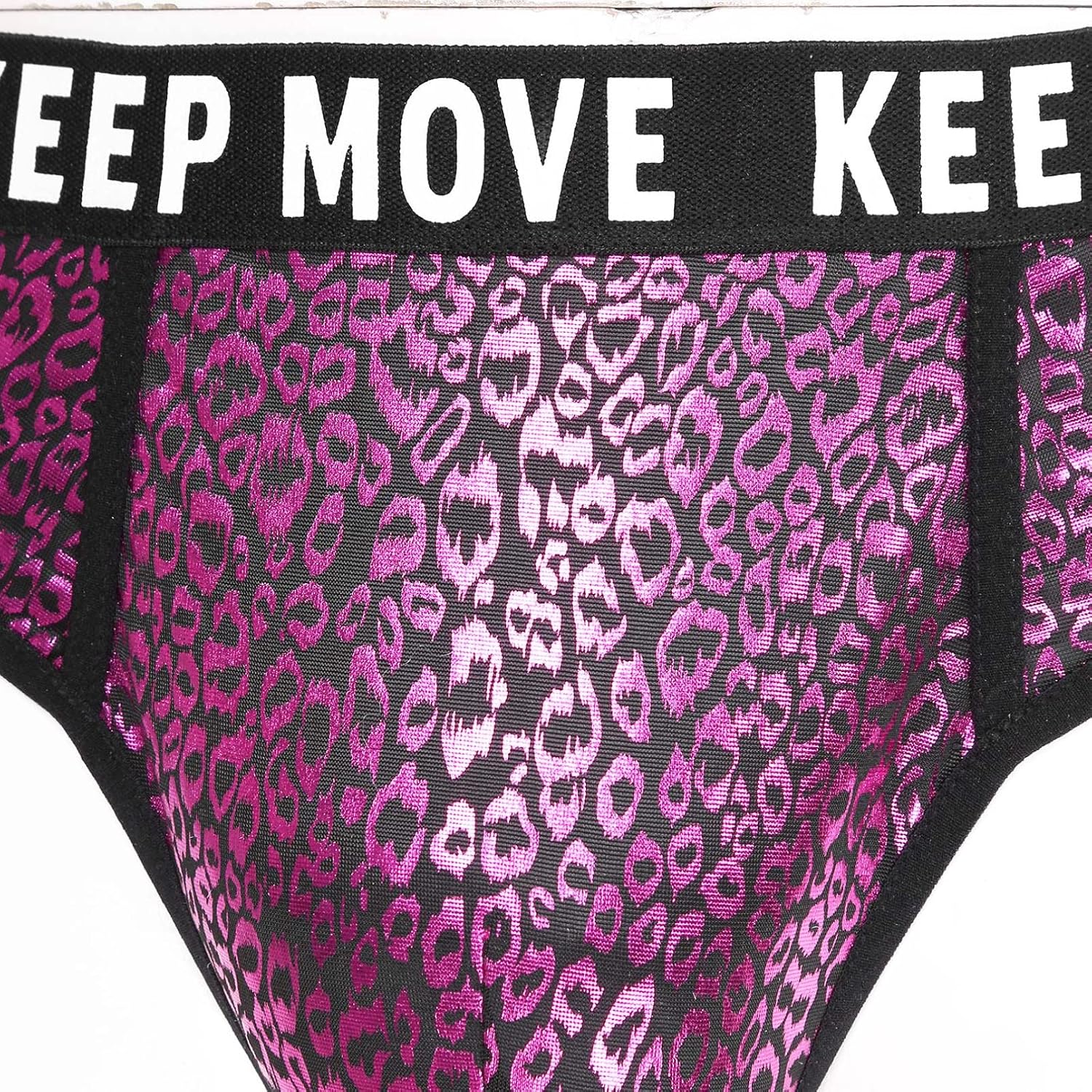 Men's Shiny Leopard Print Low Rise Briefs/Thongs Lingerie Bulge Pouch Underpants