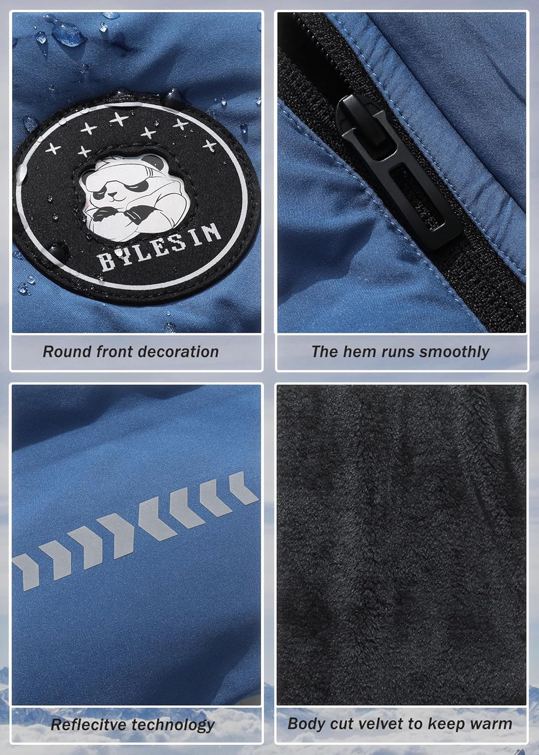 BYLESIN Kids Boy's Waterproof Puffer Cotton Jacket Warm Fleece Lined Down Coat Thick Hooded Winter Coat - Image 6