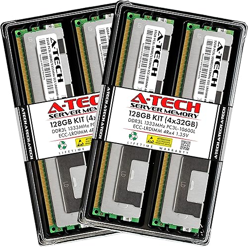 A-Tech 128GB Kit (4x32GB) RAM for Supermicro SUPER H8DGT-HF, X9DAL-i, X9DRFF-i+, X9DRFF-iG+, X9DRG-HTF+II, X9DRW-7TPF+ | DDR3 1333MHz PC3-10600 ECC