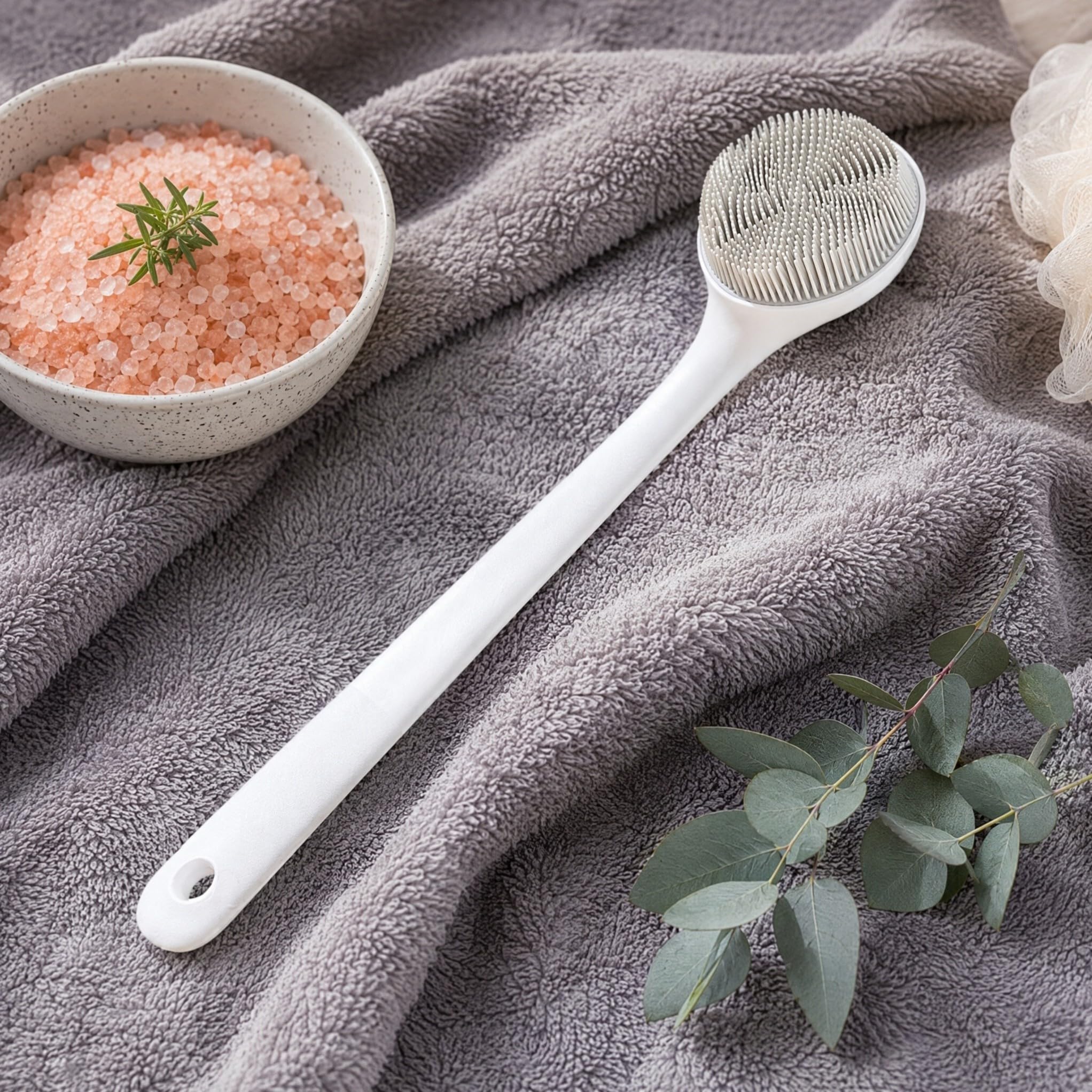Healeved 3piezas Cepillo De Masaje Para Ducha De Mango Exfoliante y Limpiador De Espalda Para Adultos Para Baños Relajantes y Cuidado Piel