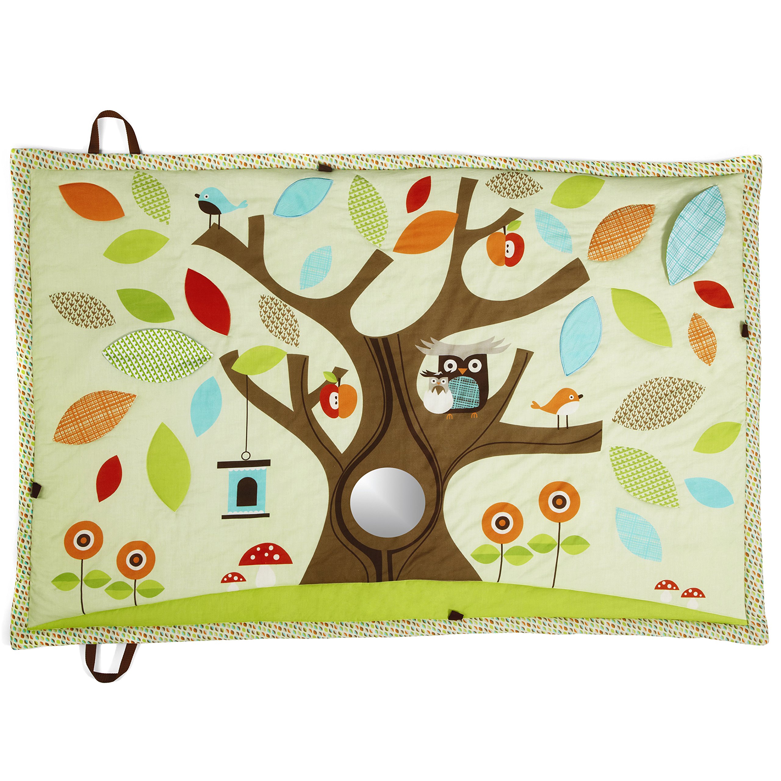 Skip Hop - Tapis d'Éveil et de Jeux Bébé Forêt Treetop - Tapis Bébé dès la Naissance 150 x 100 cm Adapté Pour 2 Bébé - Tapis de Jeu et d'Éveil Avec Poignée,Textures, Motifs, Miroir & Sons