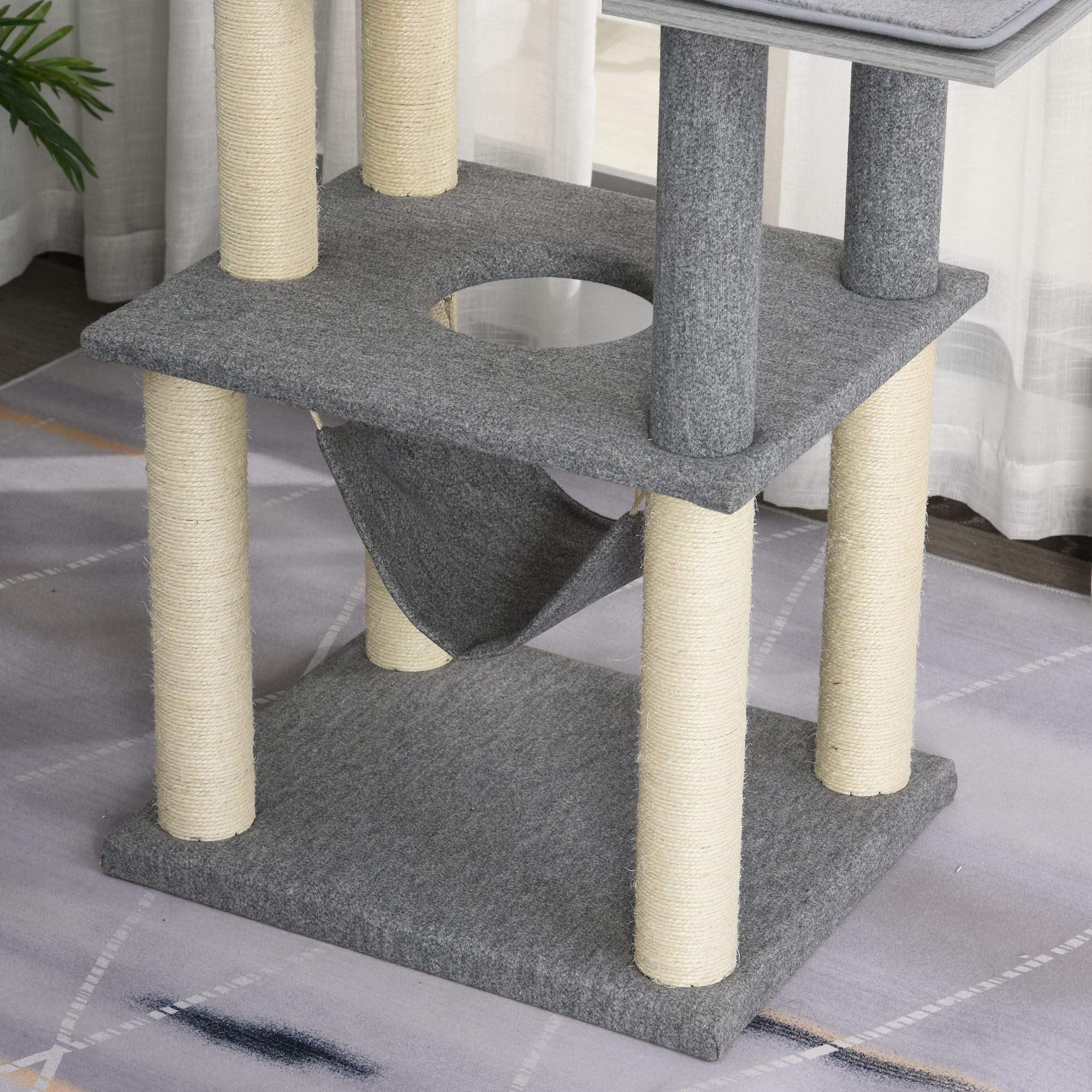 PawHut krabpaal kattenboom klimboom voor katten Multi-activity center