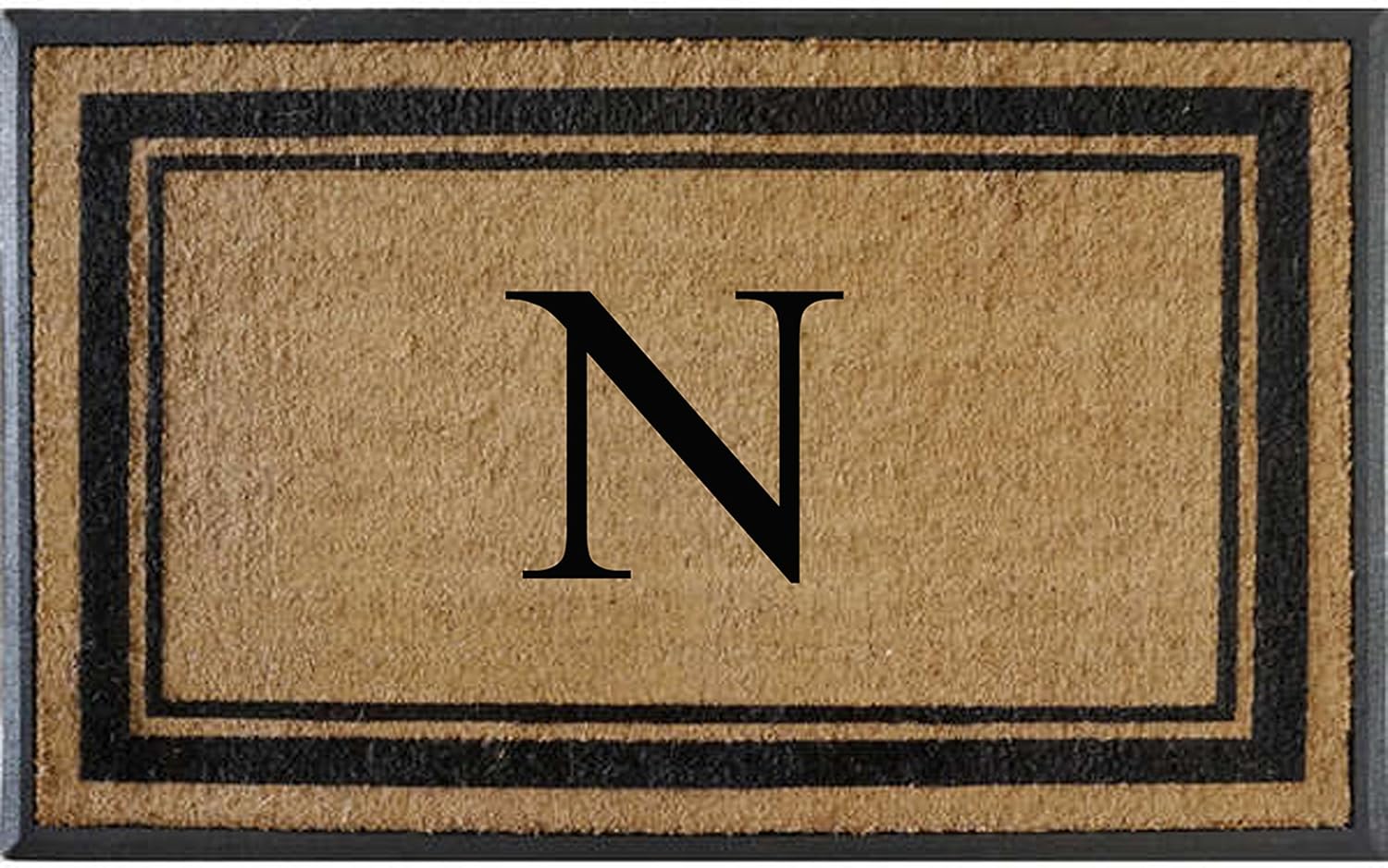 A1HC Natural Rubber & Coir Flocked Doormat, 30x48, Monogrammed for Front Door, Anti-Shed Treated Durable Mat for Entrance, Heavy Duty, Front Porch Entry