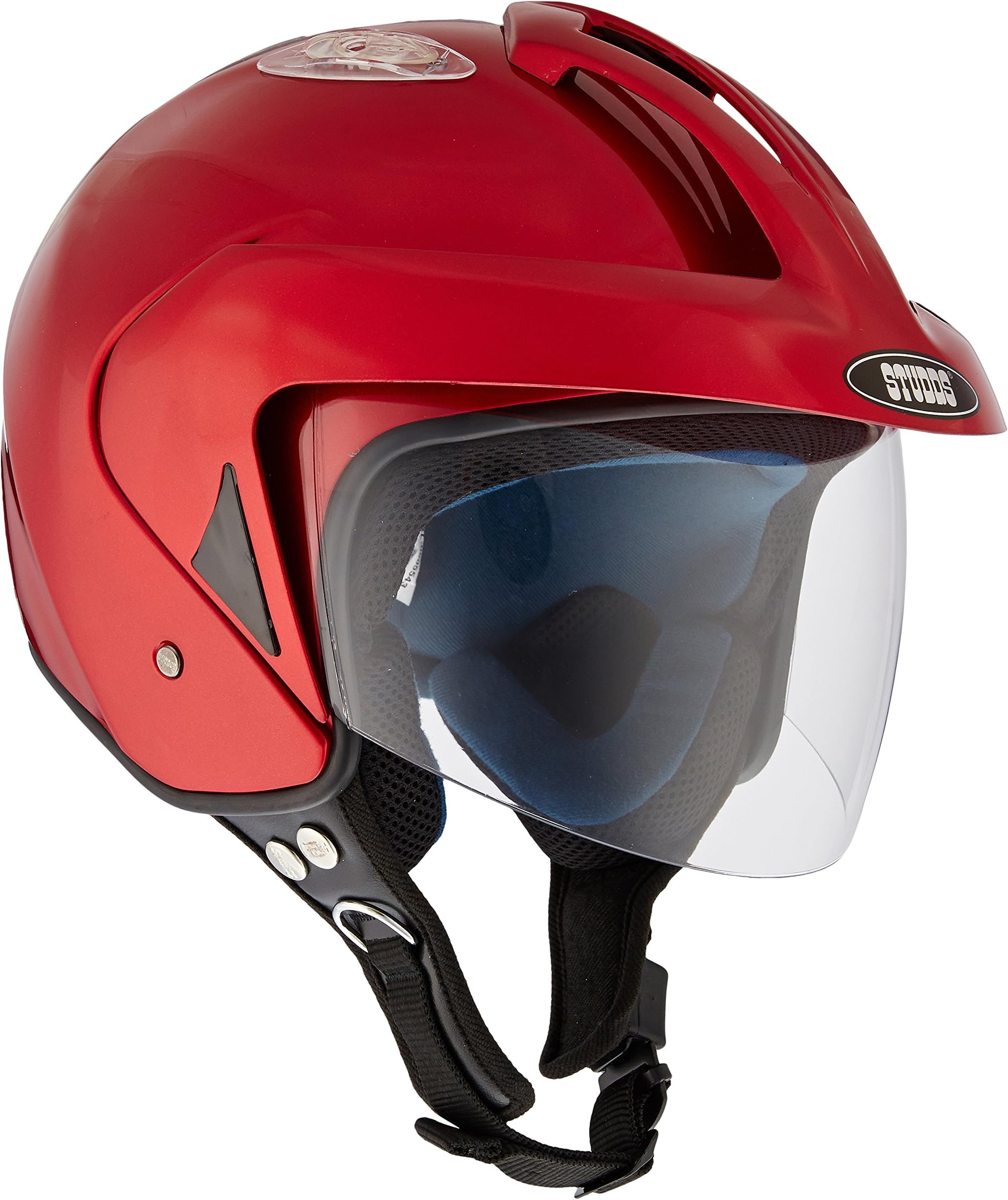 Studds KS-1 Metro Open Face Helmet (Cherry Red, L)