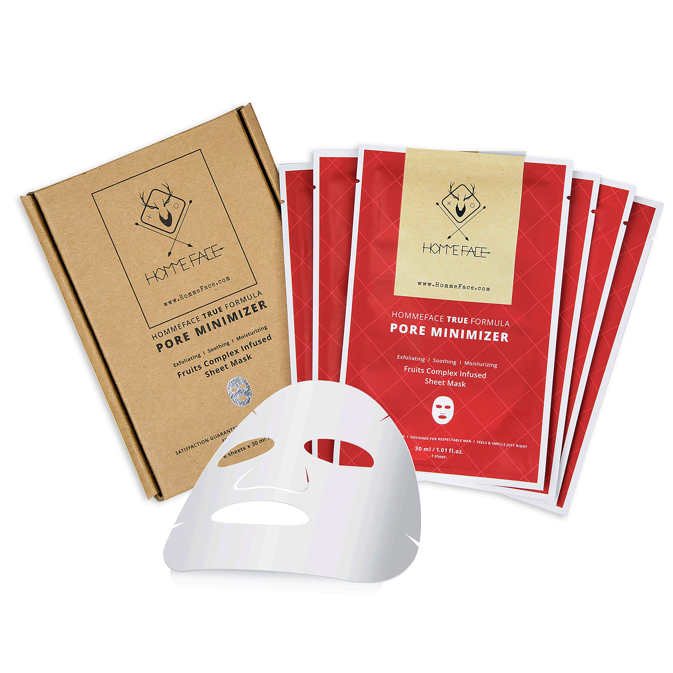 Pore Minimizer Facial Sheet Mask Set for Men, 6 ct