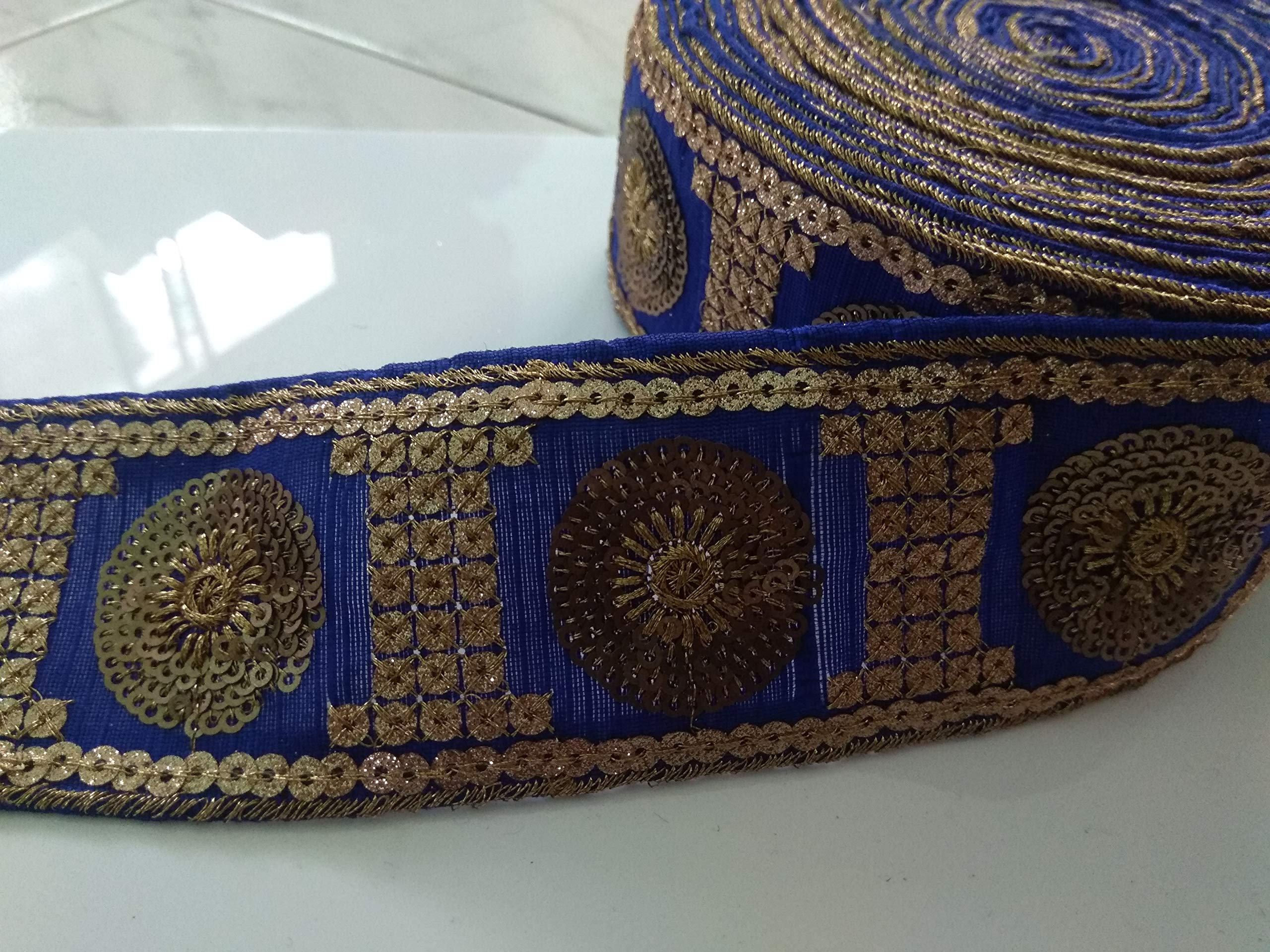 Aarushi Creations Wide Tikki Lace (3m, Navy Blue)