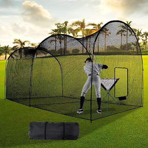 Batting Cage, Batting Cage Net, Portable Batting Cages for Backyard, Baseball & Softball Batting Cages, Heavy Duty Baseball Hitting Net for Pitching