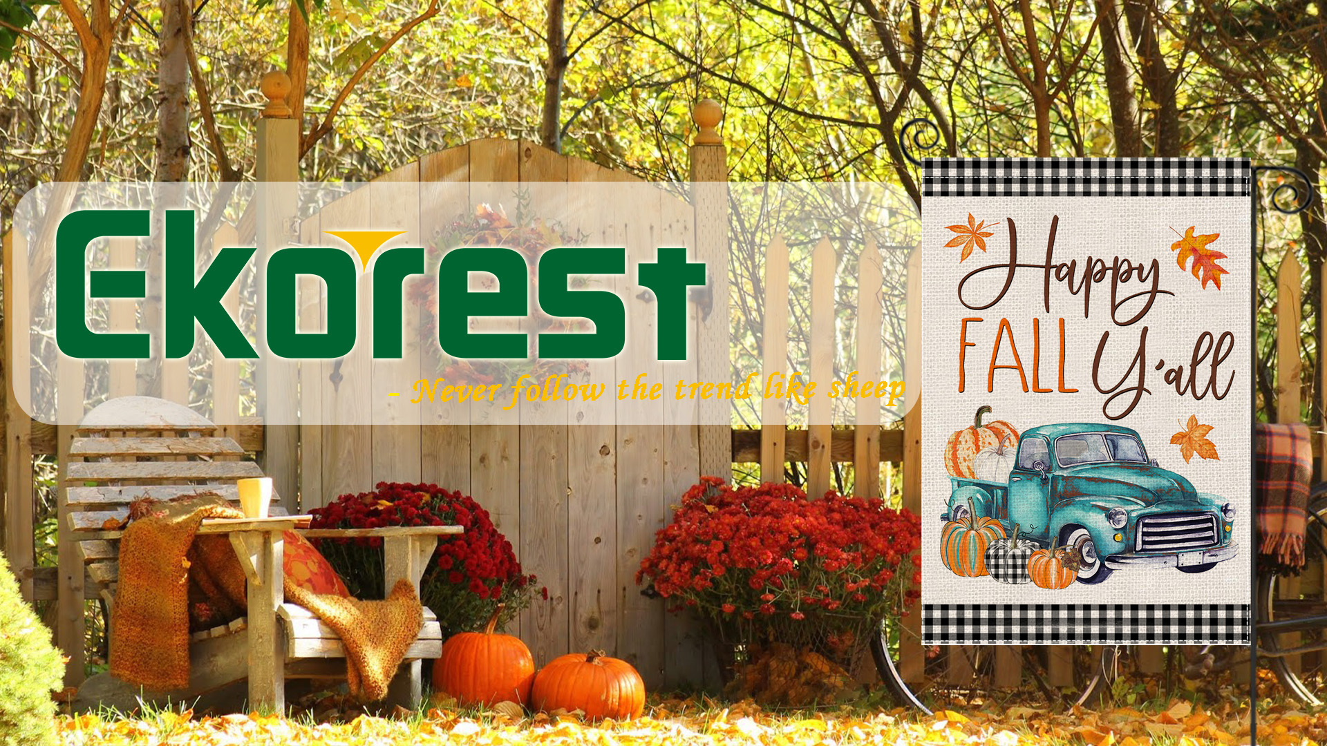 BANNIÈRE DOUBLE FACE, Drapeau De Jardin De Bienvenue, Pour L'extérieur