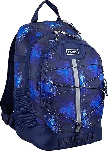 FUEL Mochila de senderismo para mujeres y hombres, Terra Sport, viajes, universidad, gimnasio, trabajo con funda para laptop, Bungee, 18 pulgadas,