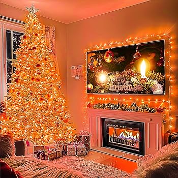 お纏め✨桃蓮玉✨オレンジ鈴ステンドグラス JMEXSUSS Connectable 33ft Halloween Lights Indoor, 100 LED