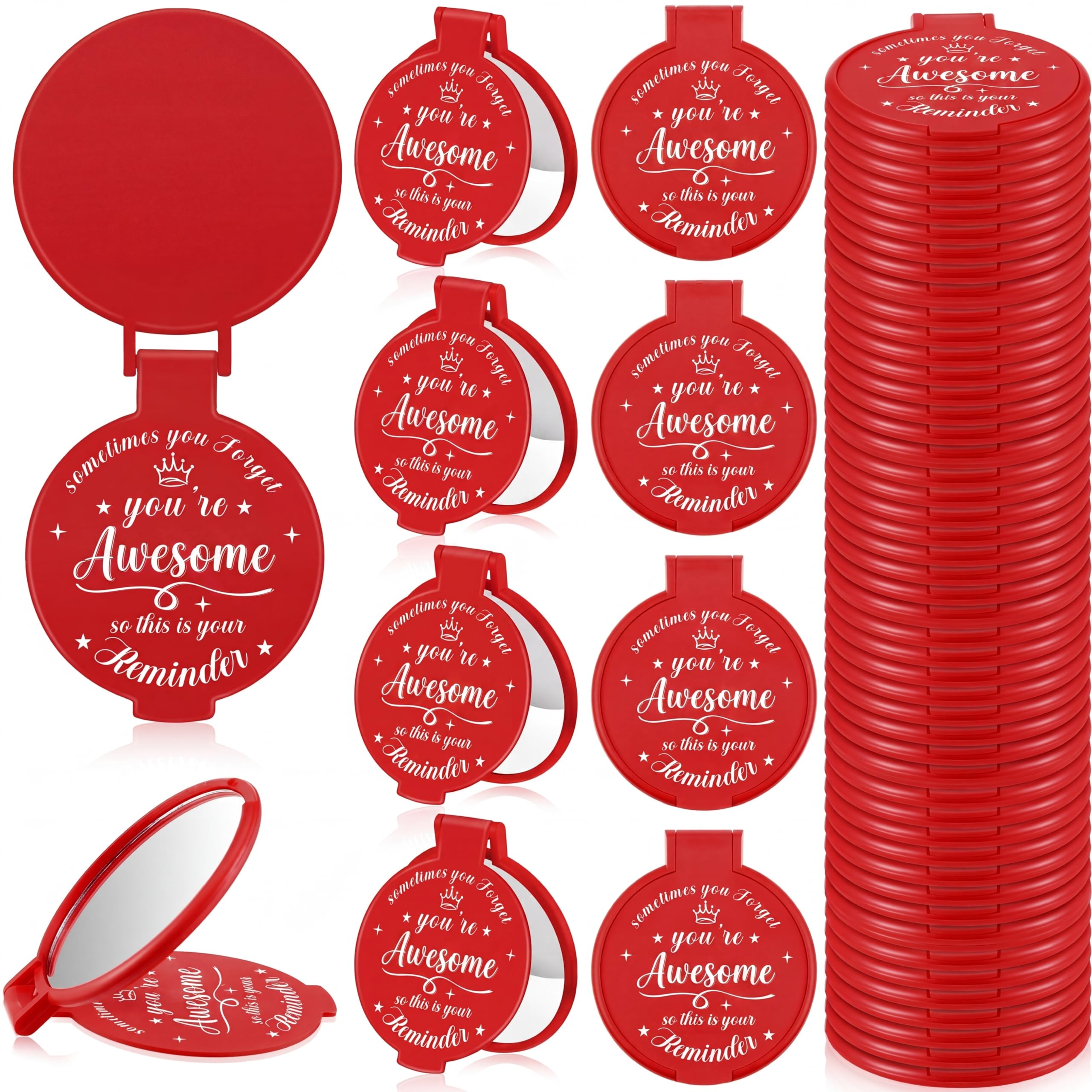 Inspirujące kieszonkowe mini kompaktowe lusterko luzem, przenośne, składane lusterko do makijażu, dla dorosłych kobiet, upominki na imprezę, codzienne małe prezenty na podróż, Święto