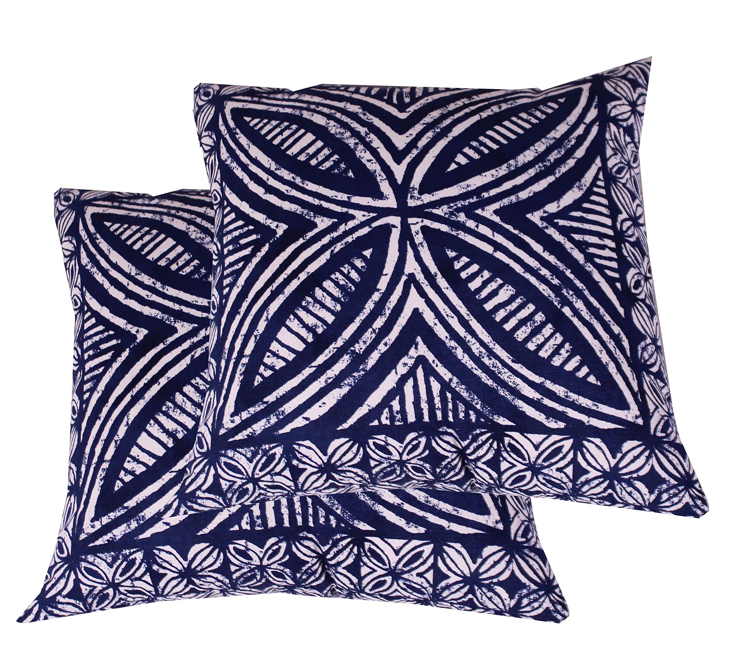 Comfort Classics Inc. Outdoor/Indoor Patio Throw Pillow (Set of 2 ) in Spun Polyester Zuma Navy 15x15x5